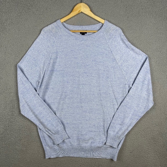 J. Crew Sweater Mens Size Large Light Blue Raglan Sleeve Lightweight Pullover - Picture 1 of 14